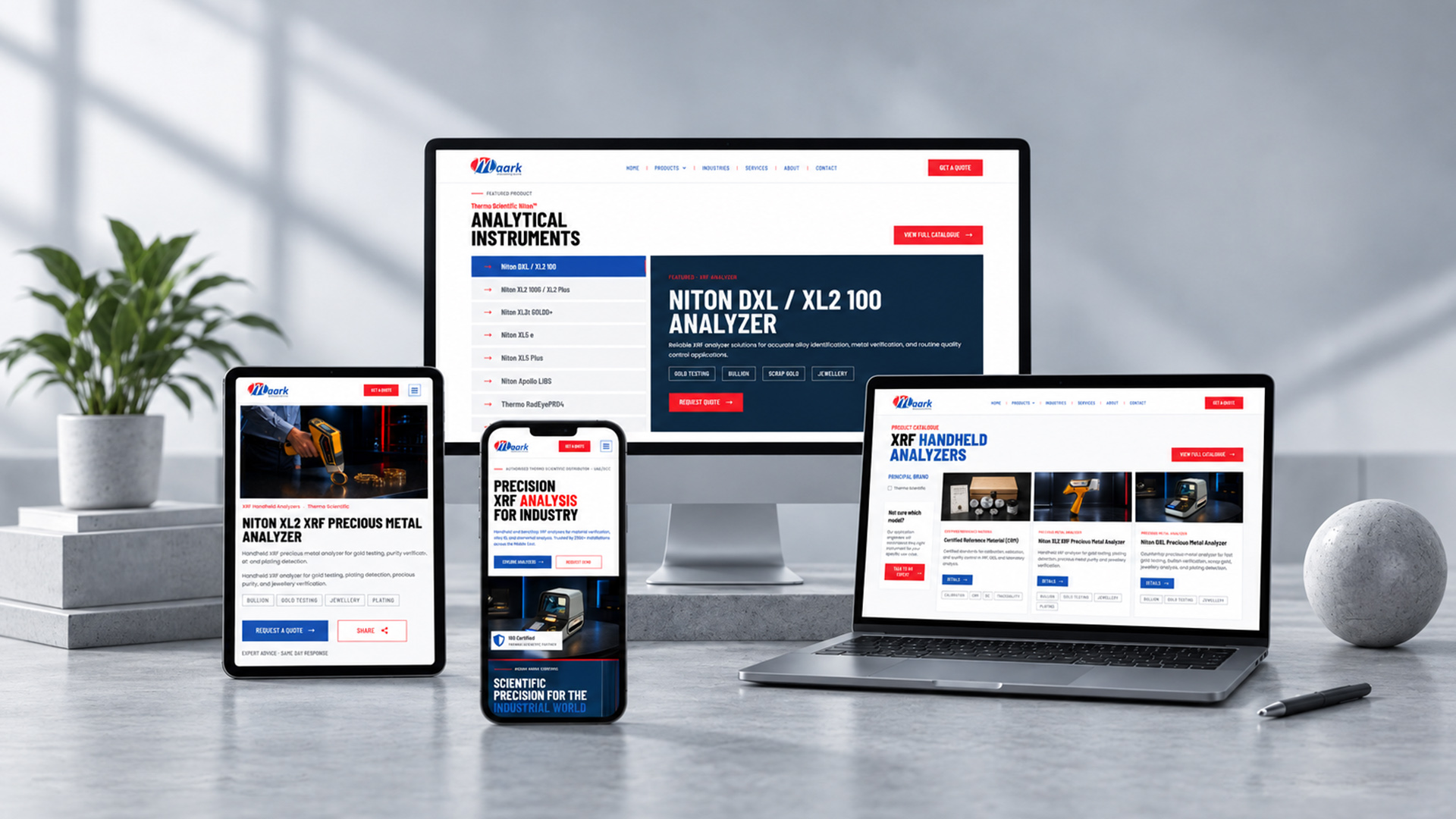 Maark Scientific Website Mockup